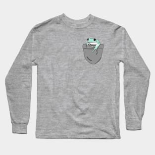 Fake Pocket frog - white tree frog in pocket Long Sleeve T-Shirt